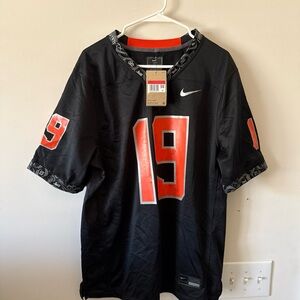 Nike Men's Black Jersey with Orange Accents